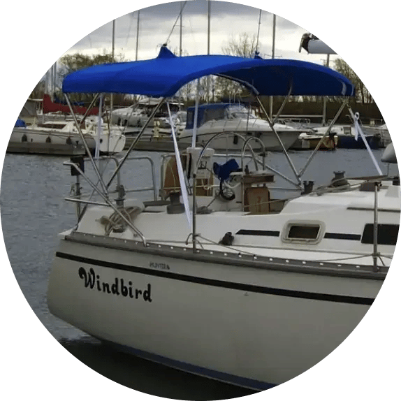 docked boat in marina
