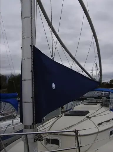 low hanging sail on boat
