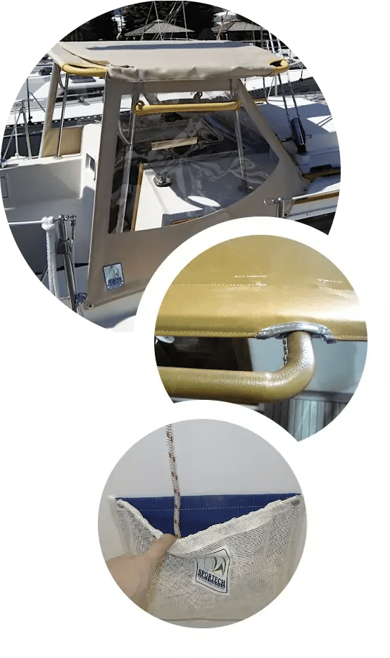 three image collage showing accessories that they offer