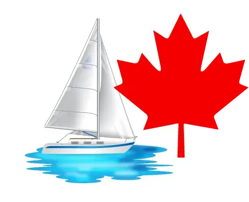 maple leaf with sailboat maple leaf with sailboat